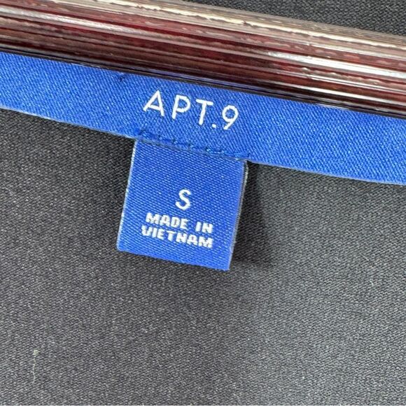 Apt. 9 Polka Dot Tiered Layers Split Flutter Sleeve Top Blouse Black White Small - Picture 11 of 14